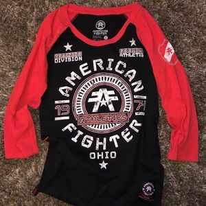 ❤️🖤American Fighter❤️🖤 3/4 baseball tee